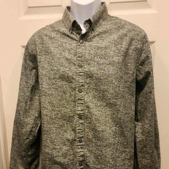 Ricky Singh Casual Shirt, XL, BDC, Gray/White Marled, Contrasting Inner Cuffs - Picture 1 of 8